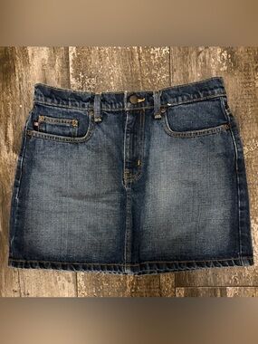 POLO RALPH LAUREN Y2K 5-Pocket Dark Wash Denim Skirt 100% cotton - Size 6